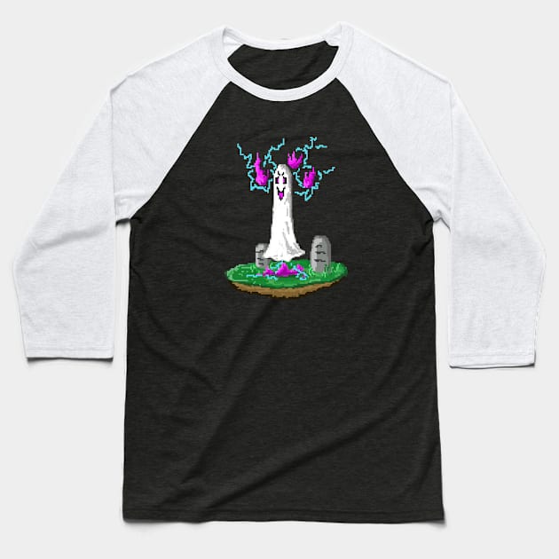 Ghost Lv.3 Baseball T-Shirt by DiegoMRodriguez